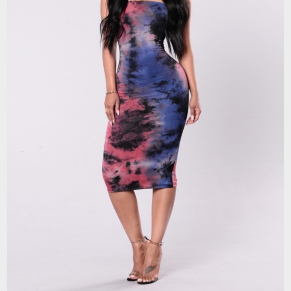 Tie dye midi dress